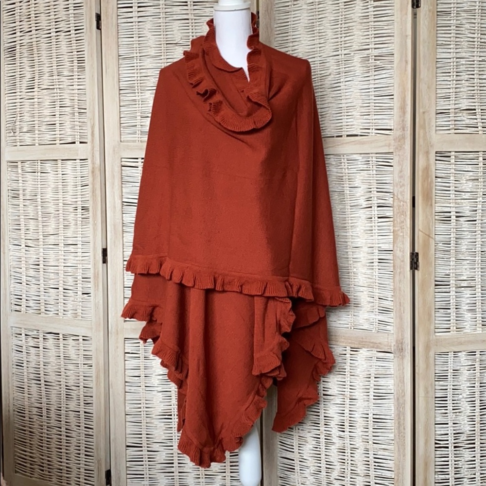 Burnt Orange Wrap Sweater OS